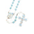 Lourdes Lily Sky Blue & Silver Floral Rosary
