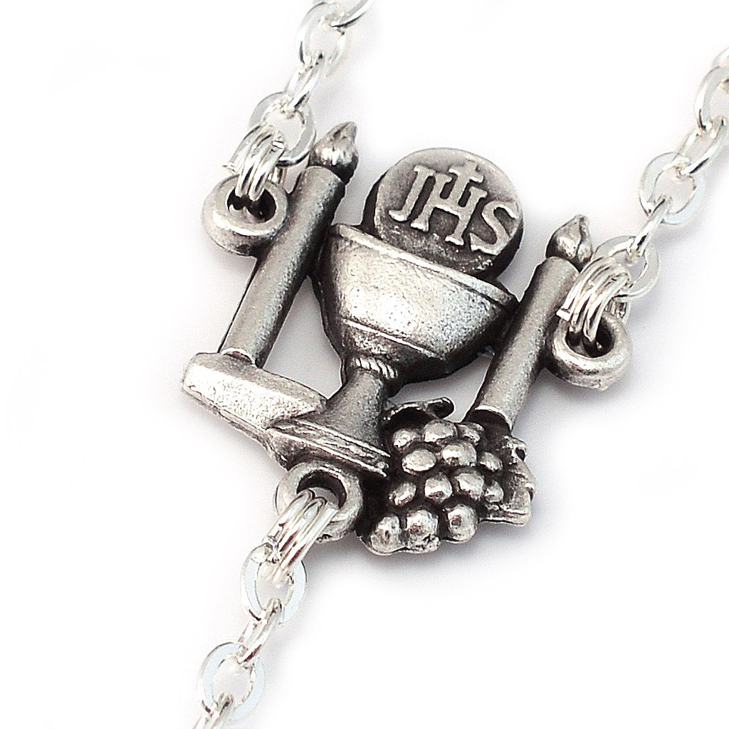 Rosario argentato Santa Comunione