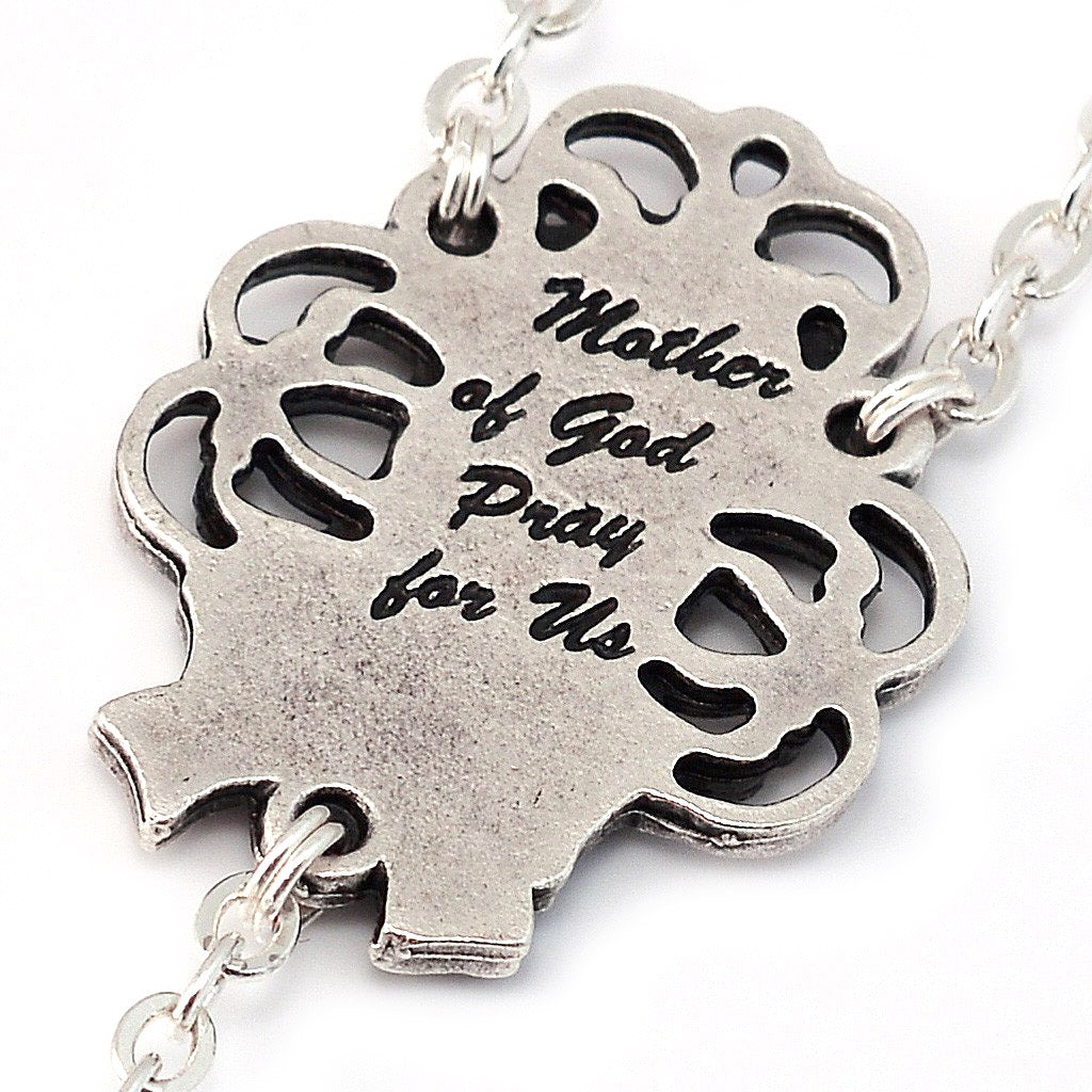 Mary&#39;s Motherly Love Collection Turquoise &amp; Silver Rosary