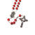 Fatima Immaculate Heart Red & Silver Rosary