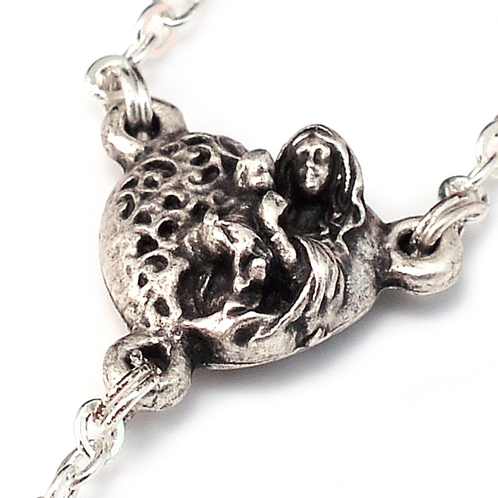 Rosario argentato San Valentino