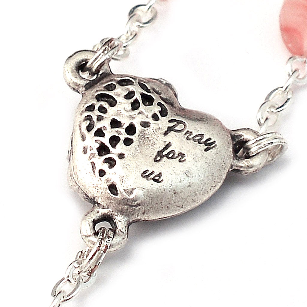 Rosario argentato San Valentino