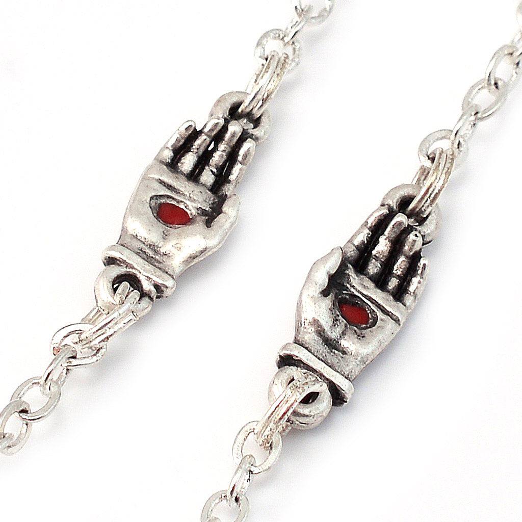 Saint Pio of Pietrelcina White &amp; Silver Rosary