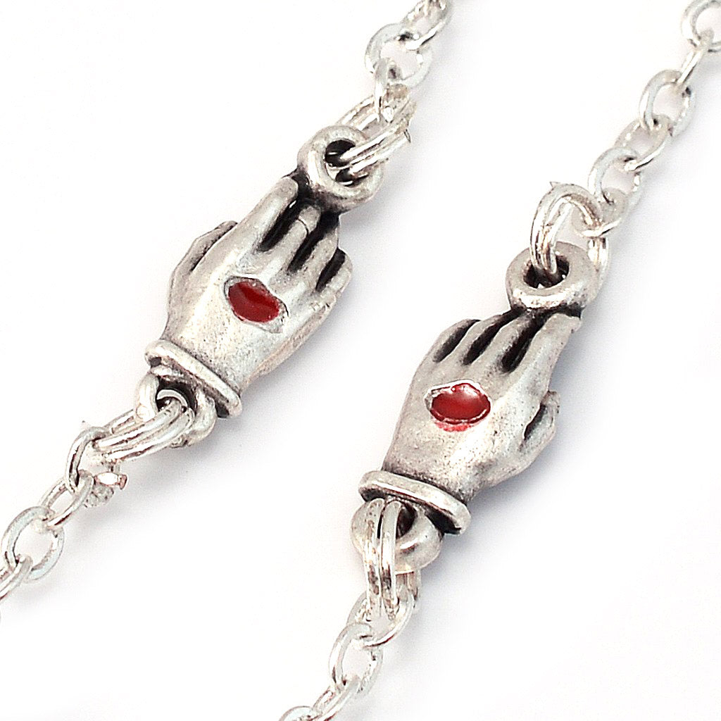 Rosario argentato San Pio da Pietrelcina