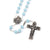 Fatima Lily Sky Blue & Silver Rosary