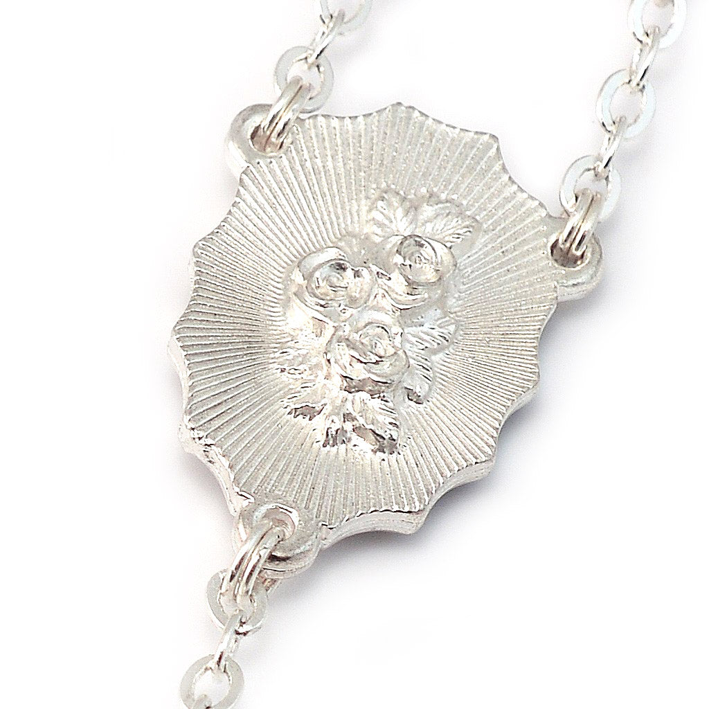 Lourdes Virgo Maria Roses Violet Two-Toned Glass Rosary