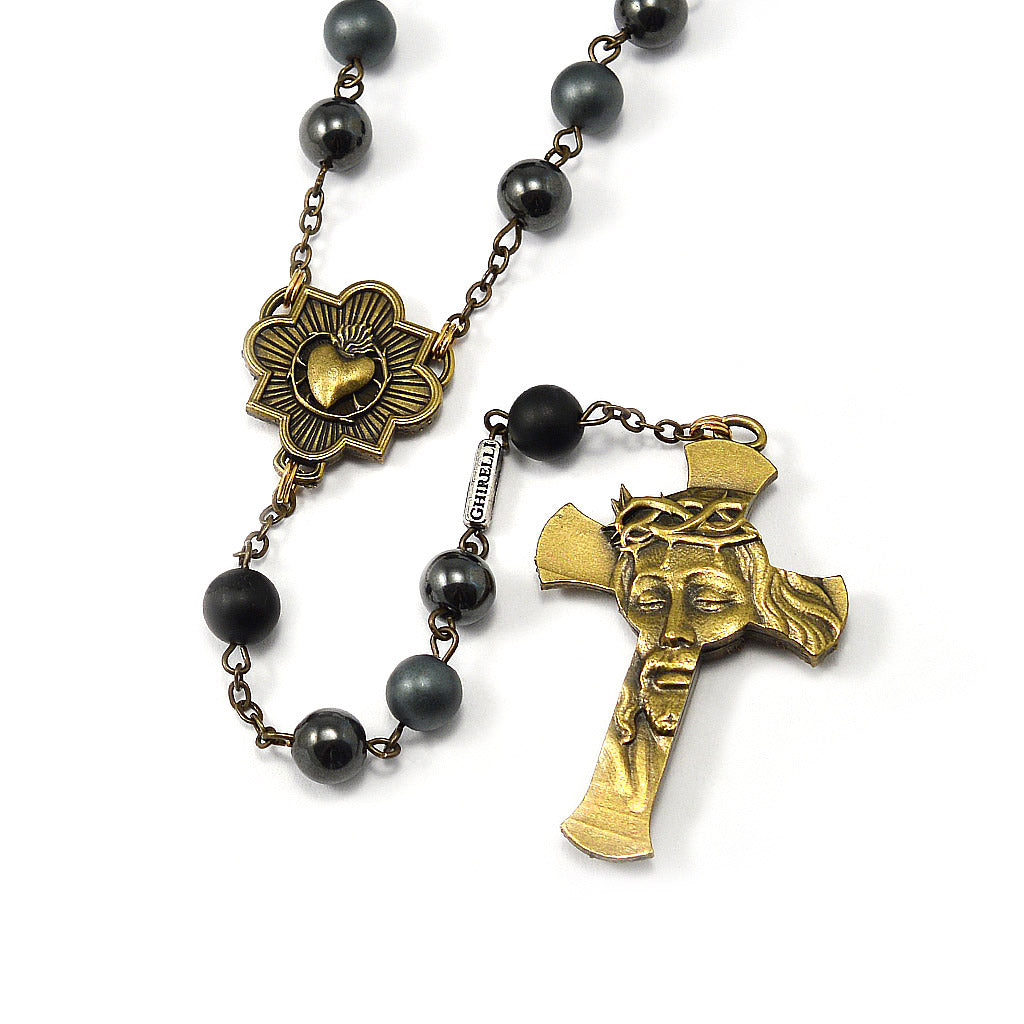 Rosaries for Men in Antique Bronze and Hematite