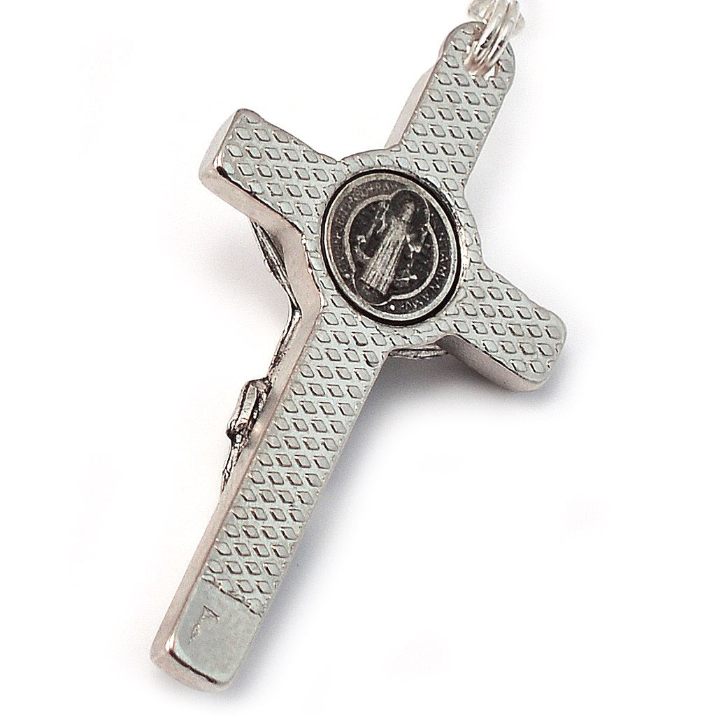 Saint Benedict Rosary with Italian Wood &amp; Silver
