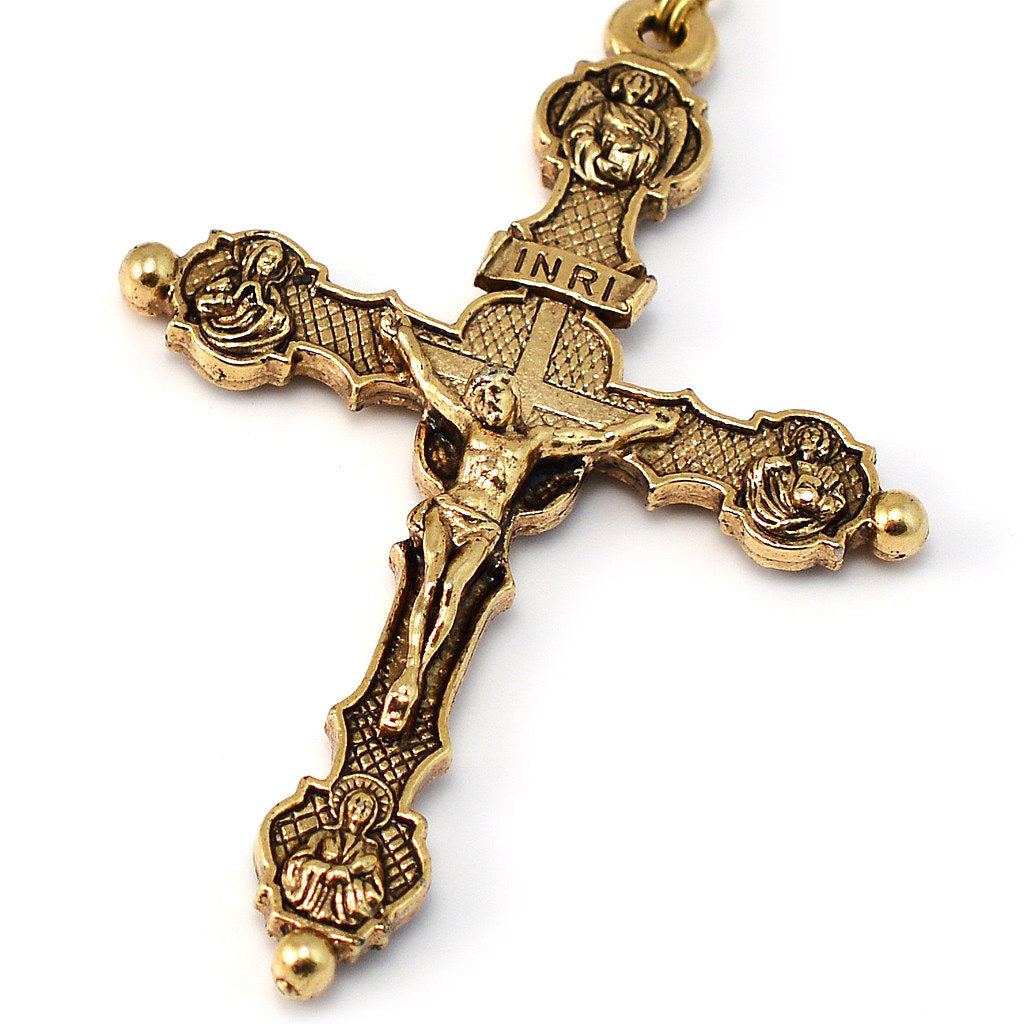 Saint Francis and Saint Clare of Assisi Gold Rosary