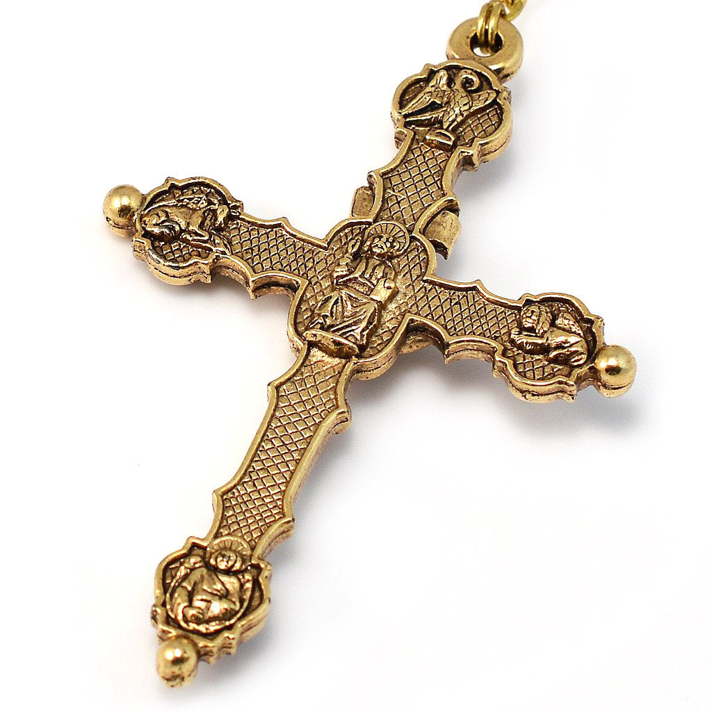 Saint Francis and Saint Clare of Assisi Gold Rosary