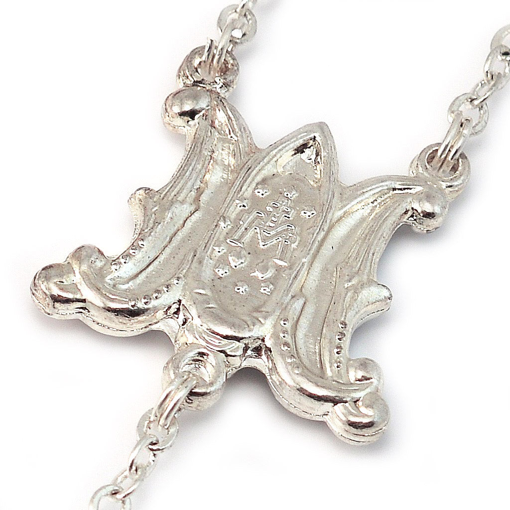 Rosario argentato Medaglia Miracolosa