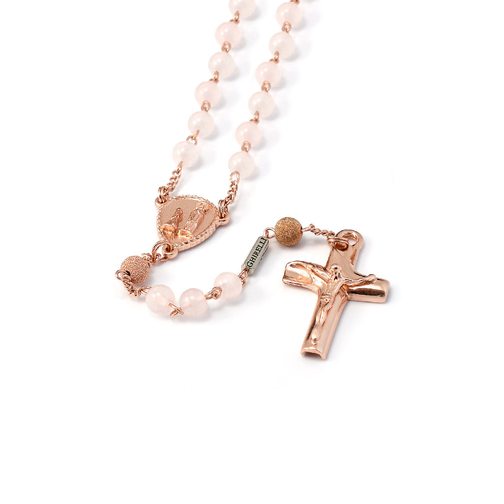 Precious Rose Quartz &amp; Rose Gold Rosary