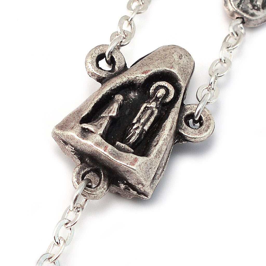 Rosario argentato Lourdes