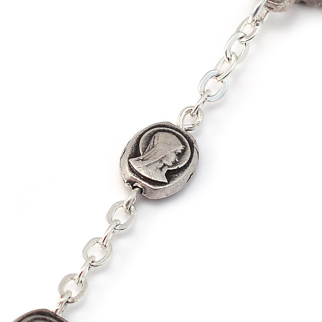 Rosario argentato Lourdes