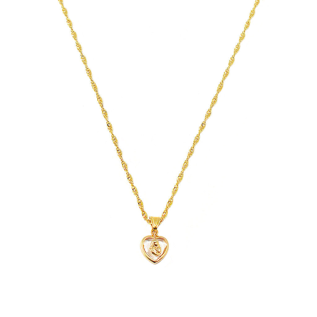 Crystal Heart Pendant with Gold plated