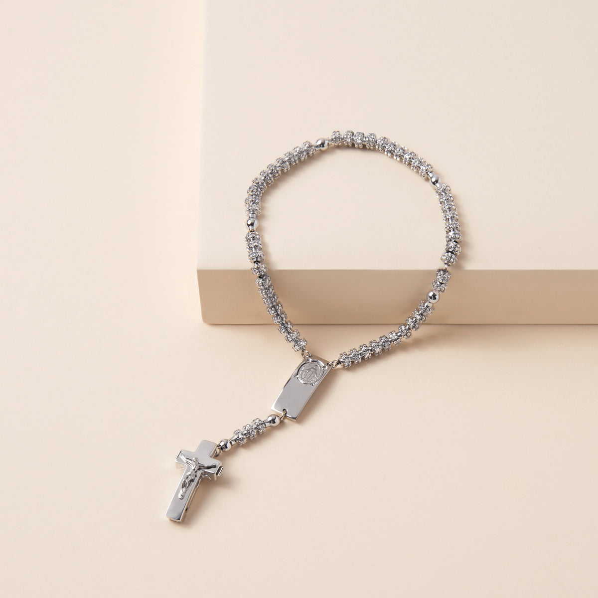 Rosalet bracelet with fully pavé rhodium beads