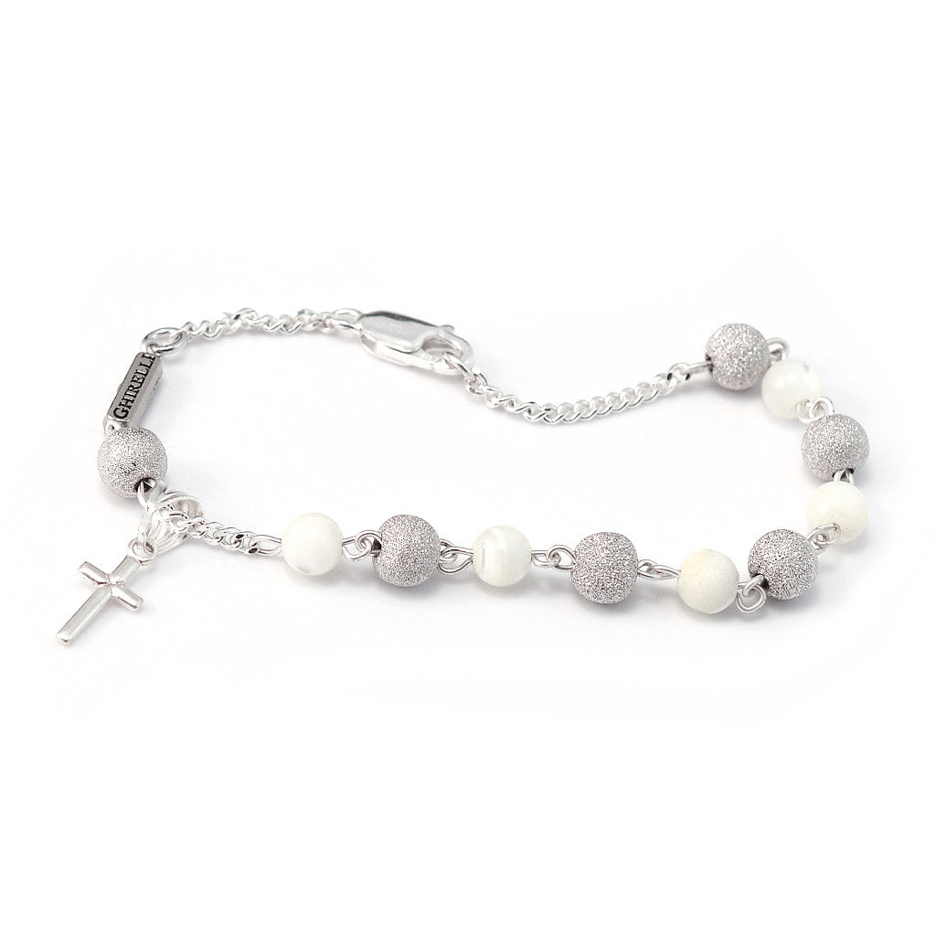 Precious Sterling Silver Mother-of-Pearl Bracelet
