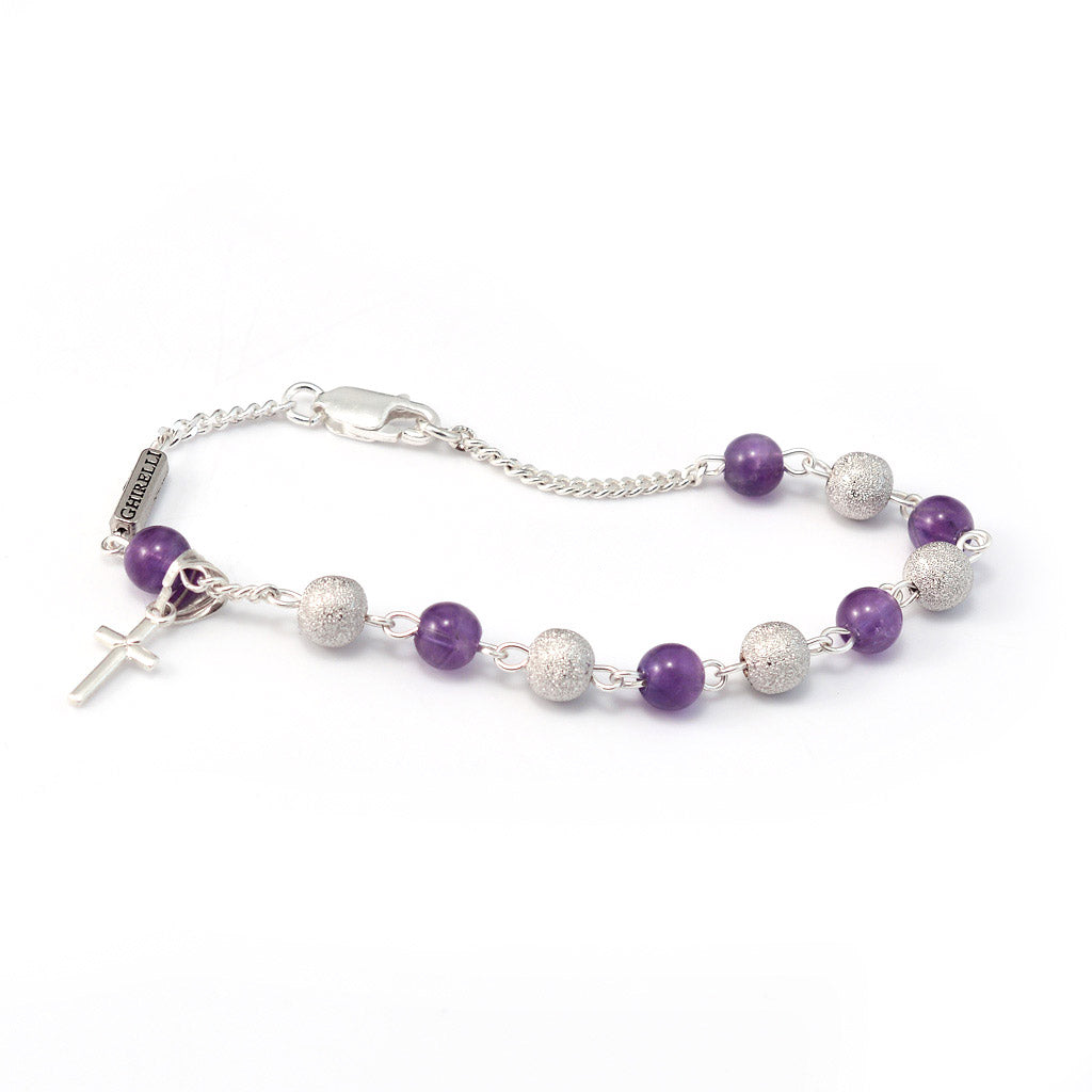 Precious Sterling Silver Amethyst Bracelet