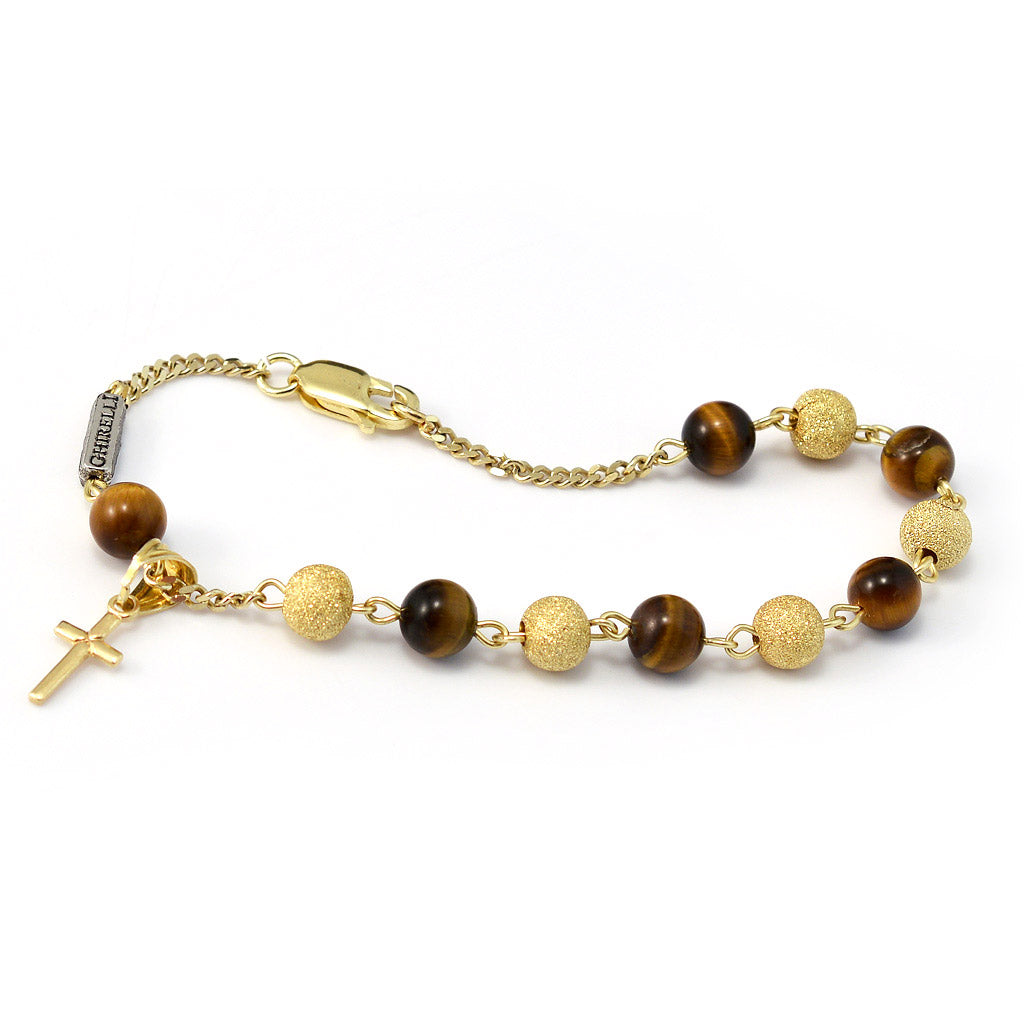 Precious Tiger&#39;s Eye &amp; Gold Bracelet