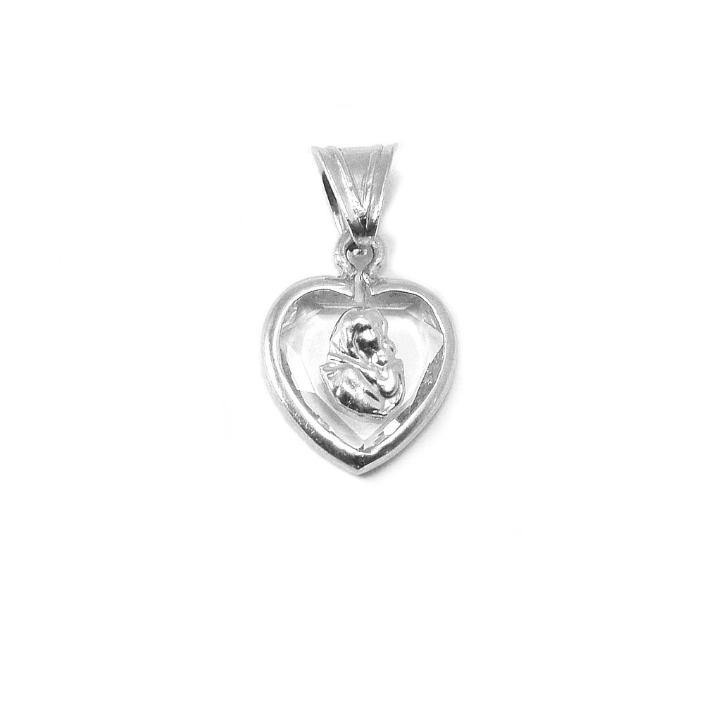 Pendente a forma di cuore in Cristallo e Argento Sterling