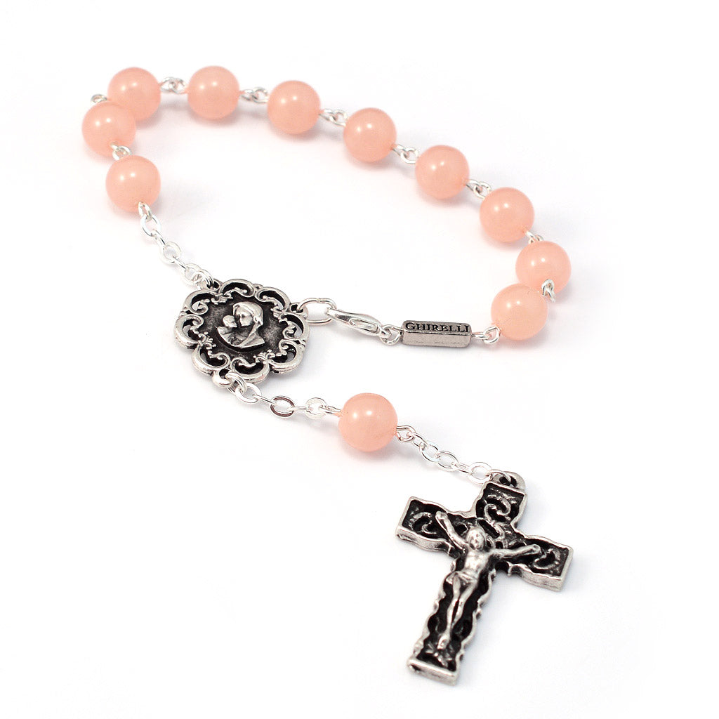 Motherly Embrace Decade Rosary, Blush