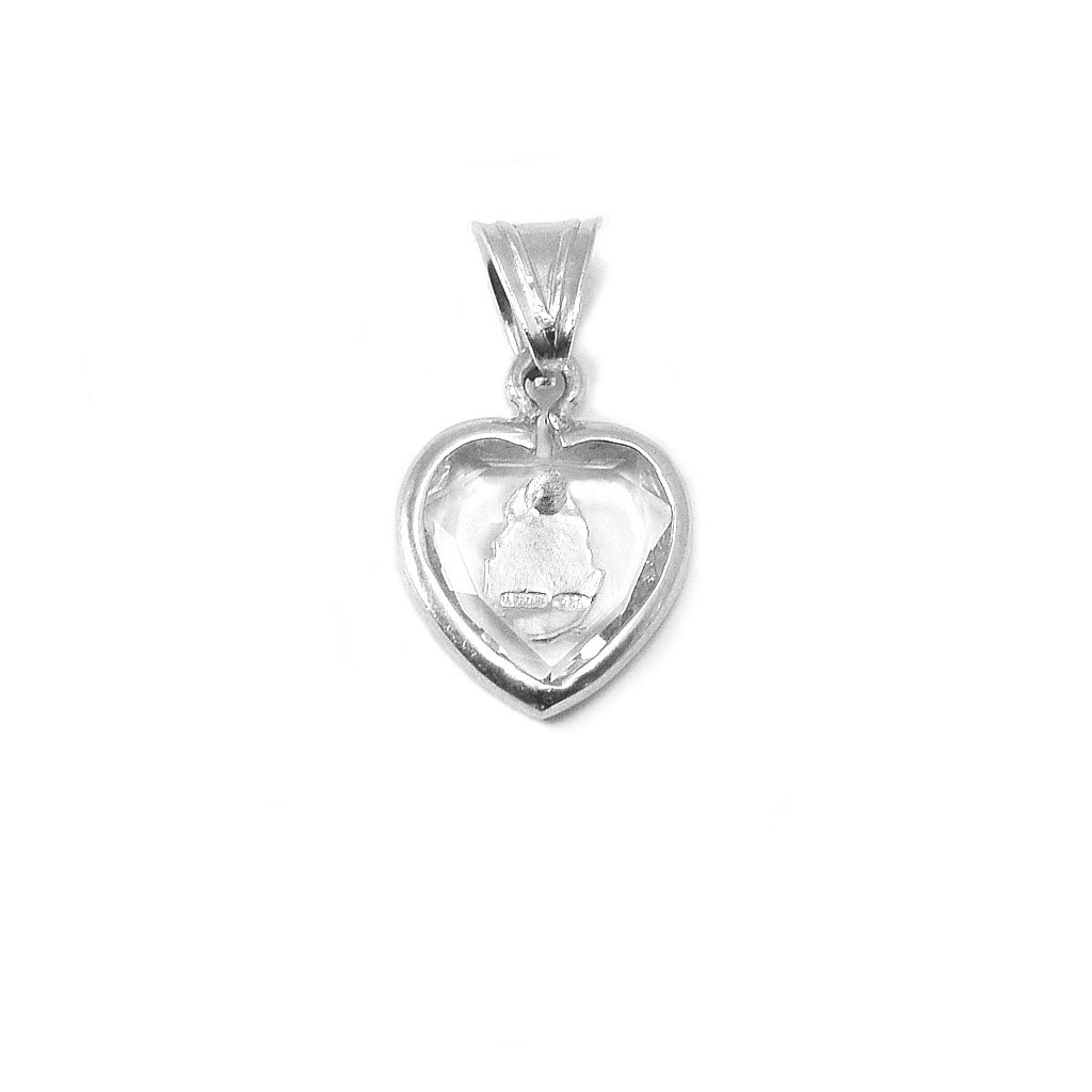Pendente a forma di cuore in Cristallo e Argento Sterling
