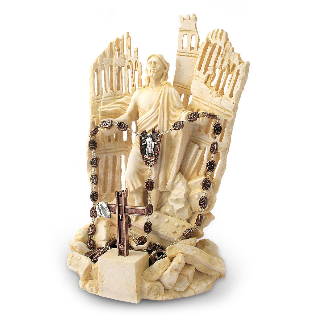 Scultura porta-rosario in memoria dell&#39;11/09