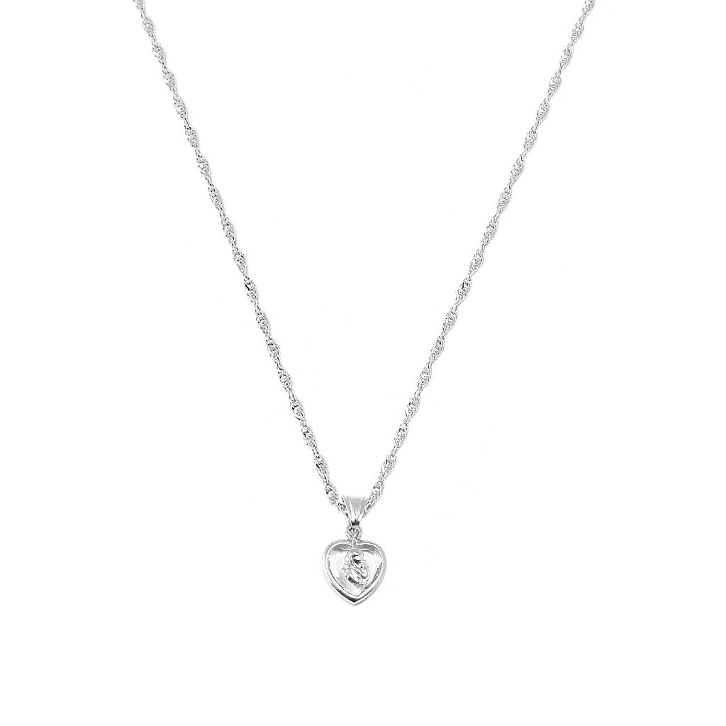 Crystal Heart Pendant with Sterling Silver