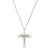 Aurora Borealis Crystal Cross Pendant with Sterling Silver