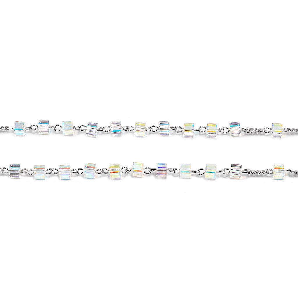 Rosario Swarovski® Argento 925 placcato Rodio