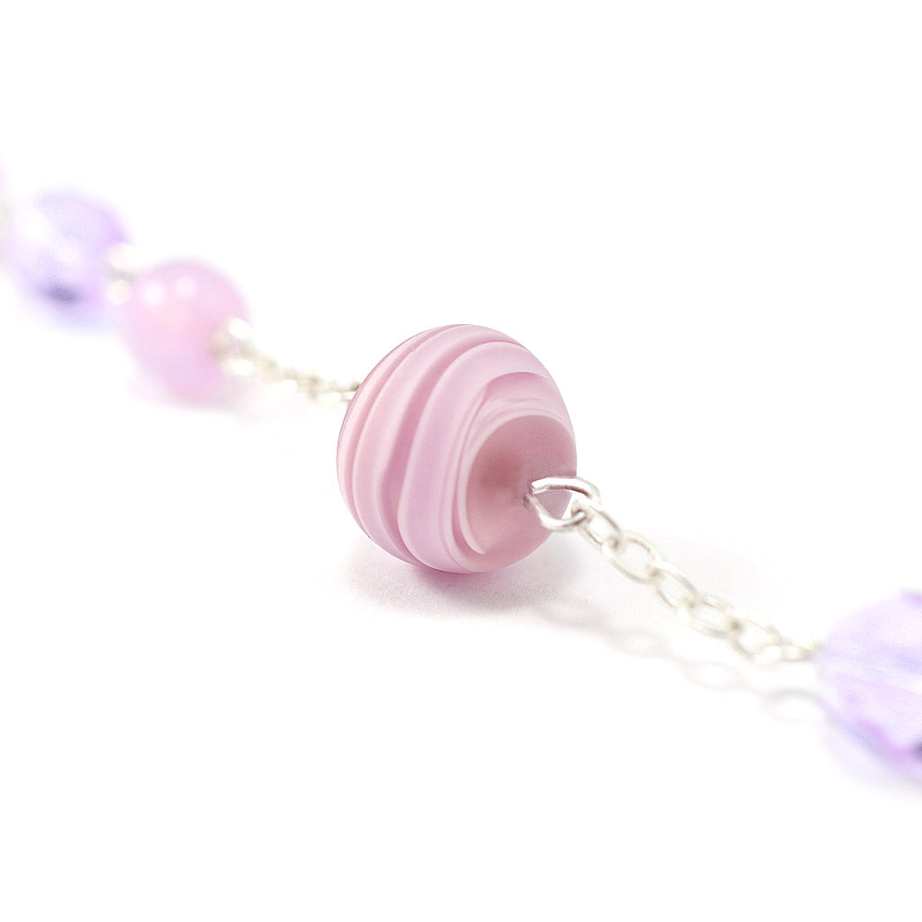 Madonna Roses &amp; Lilac Murano Rosary