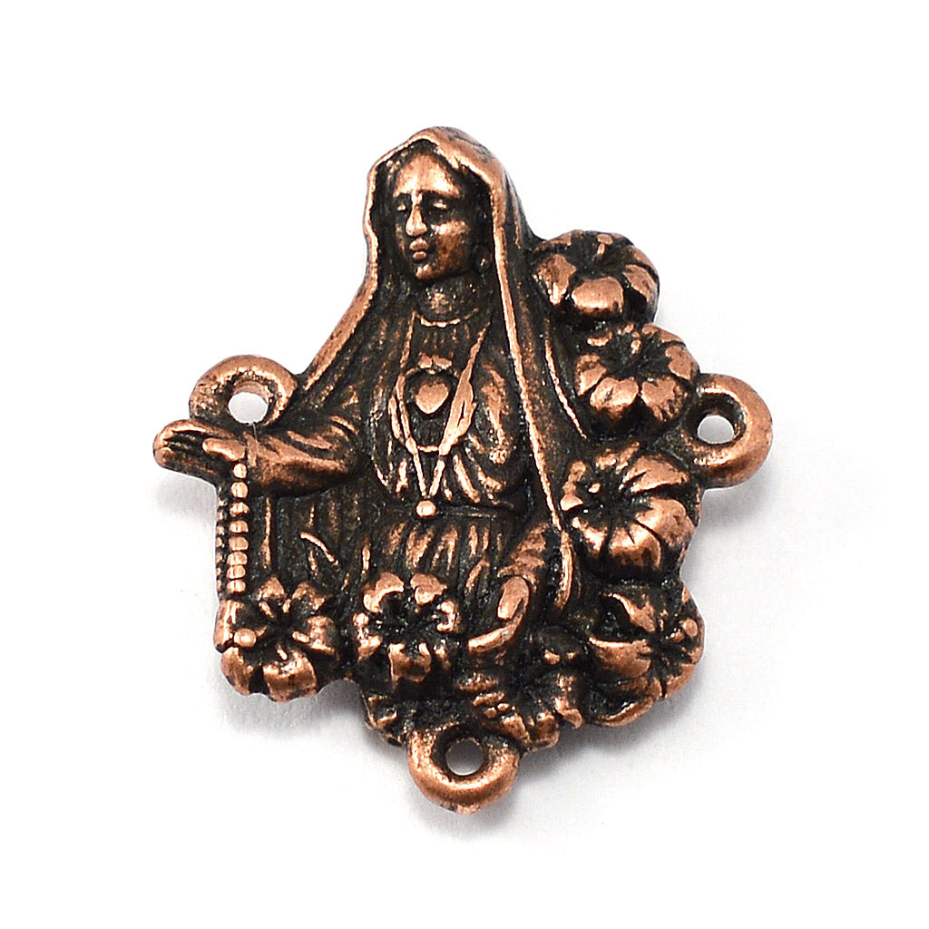 Our Lady of Fatima Rosary with Italian Wood Black Beads