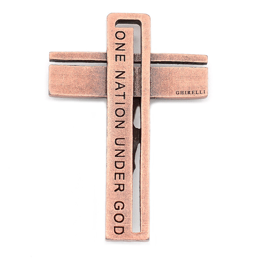 Catholic rosary with crucifix engraved “One Nation Under God”