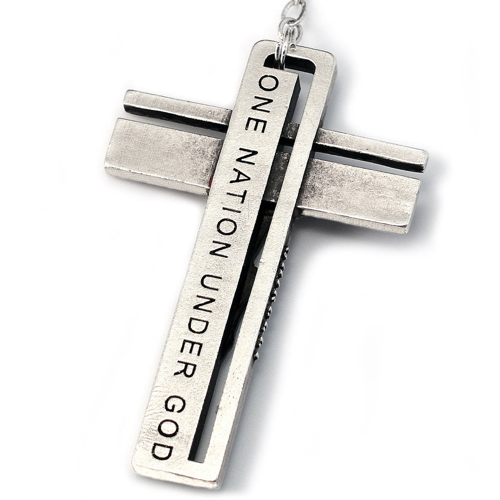  ROSARIO DEGLI STATI UNITI IN ARGENTO ANTICO CON GRANI DEI 50 STATI