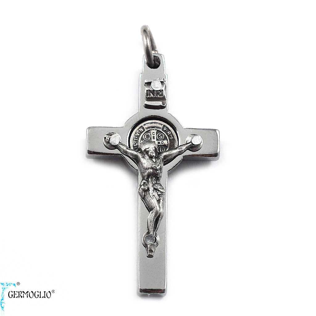 Saint Benedict Crucifix in Polished Chrome by Germoglio x Ghirelli, Small