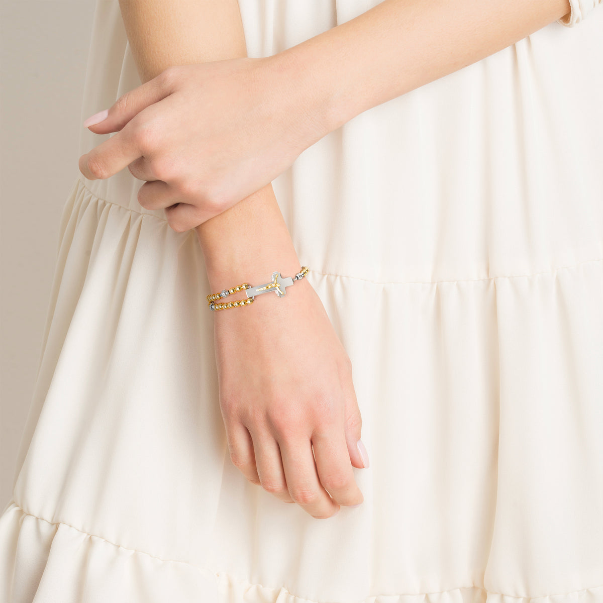 Modern Rosalet bracelet with Miraculous Medal centerpiece