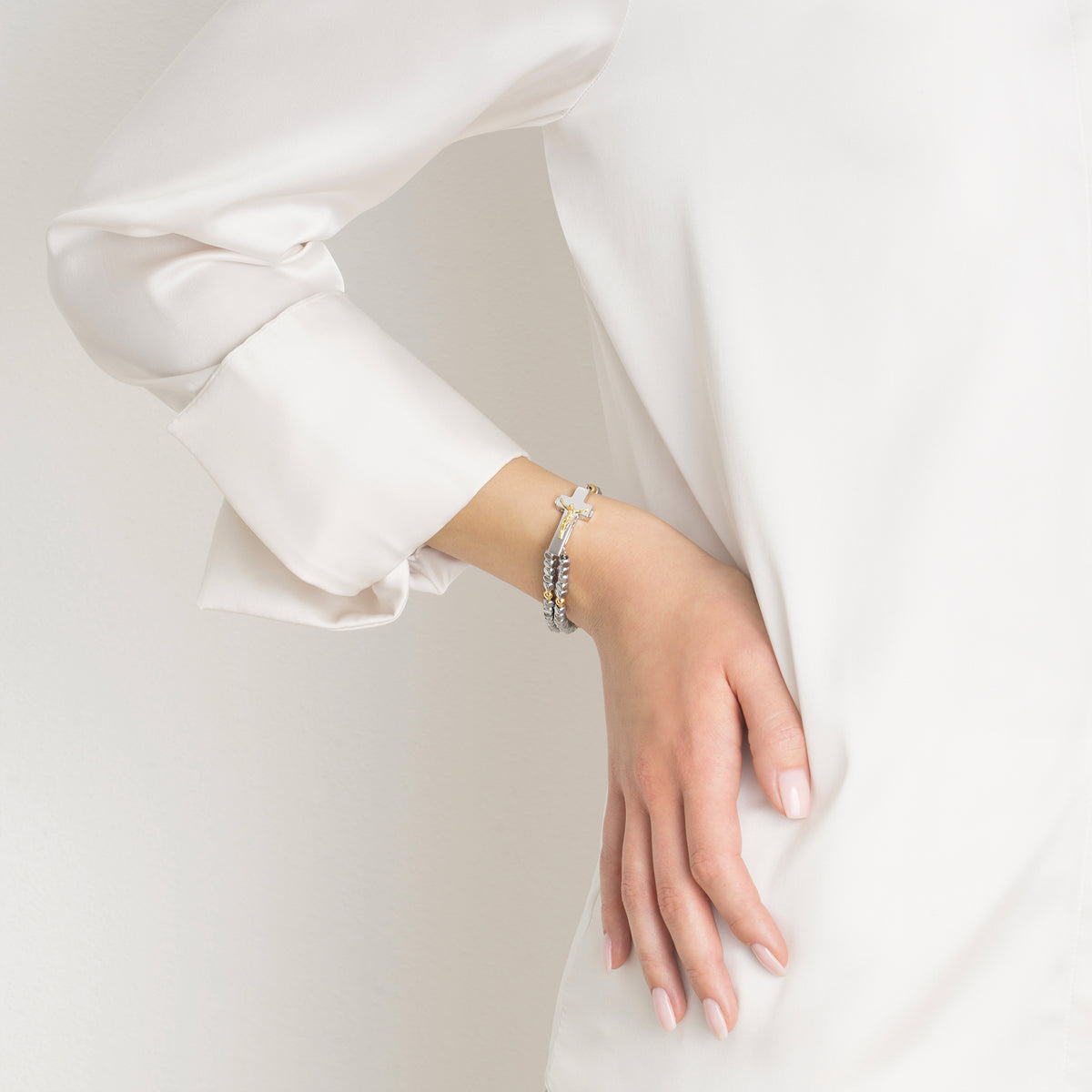 Traditional Rosalet bracelet in sterling silver and gold plating