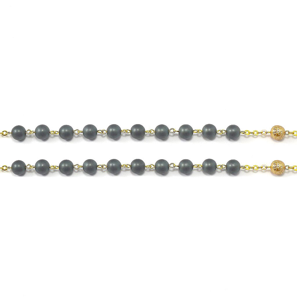 Saint Joseph Rosary in Silver, Gold &amp; Hematite