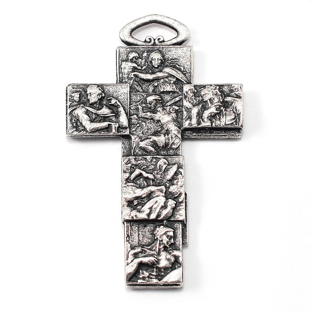 The Sistine Chapel Rosary in Silver with Black Crystal Beads