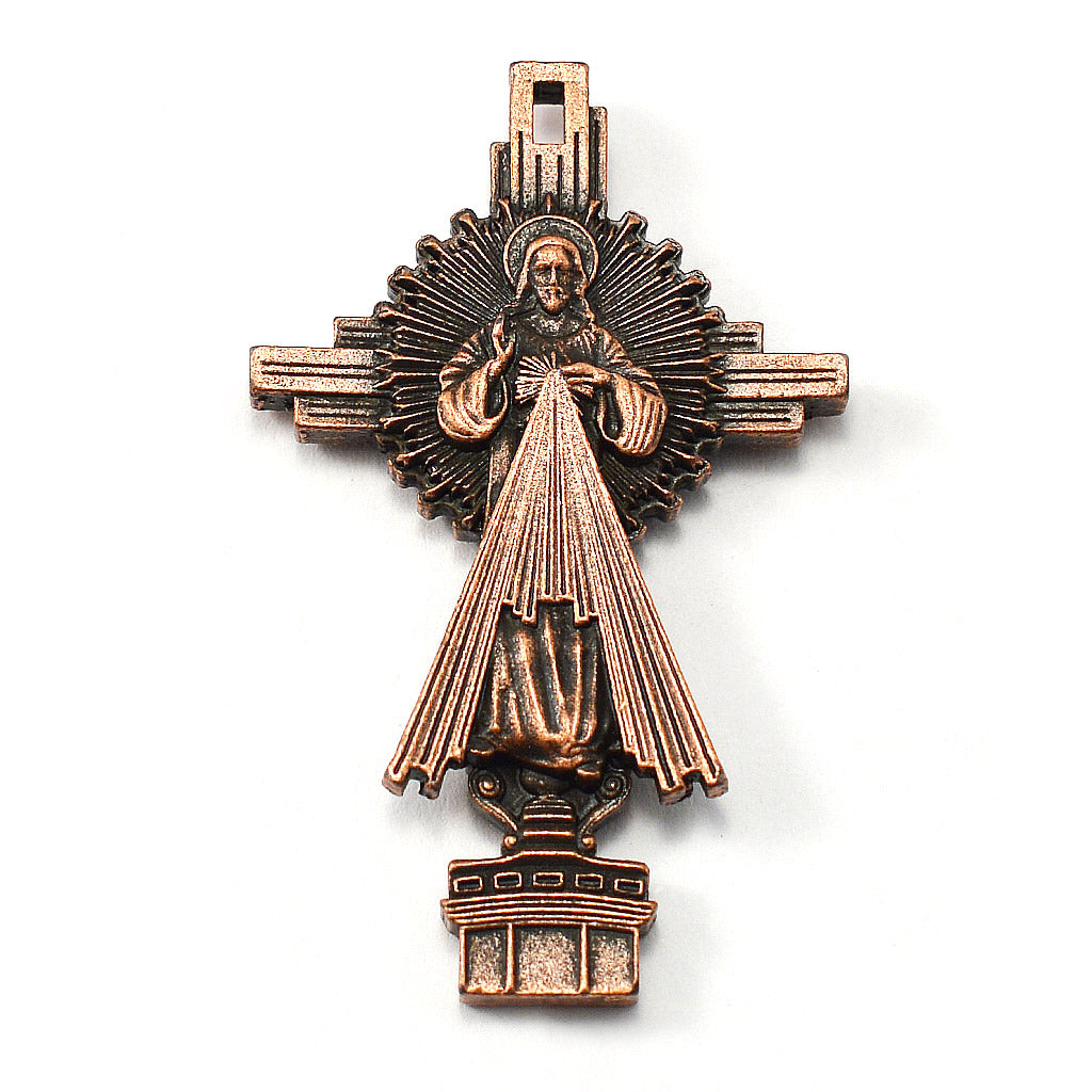 RCIA rosary with copper crystal beads and flame design