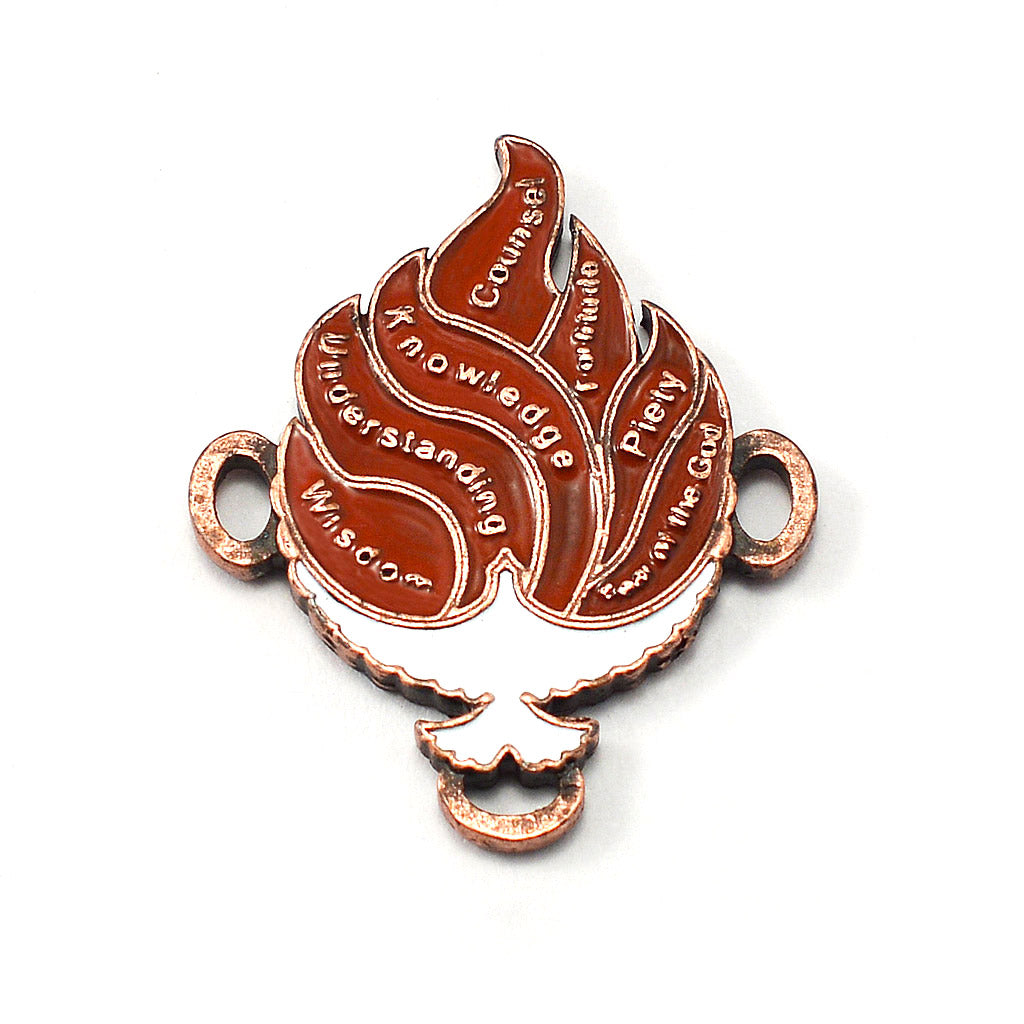 Rosary with faceted Bohemian glass beads pink and bronze