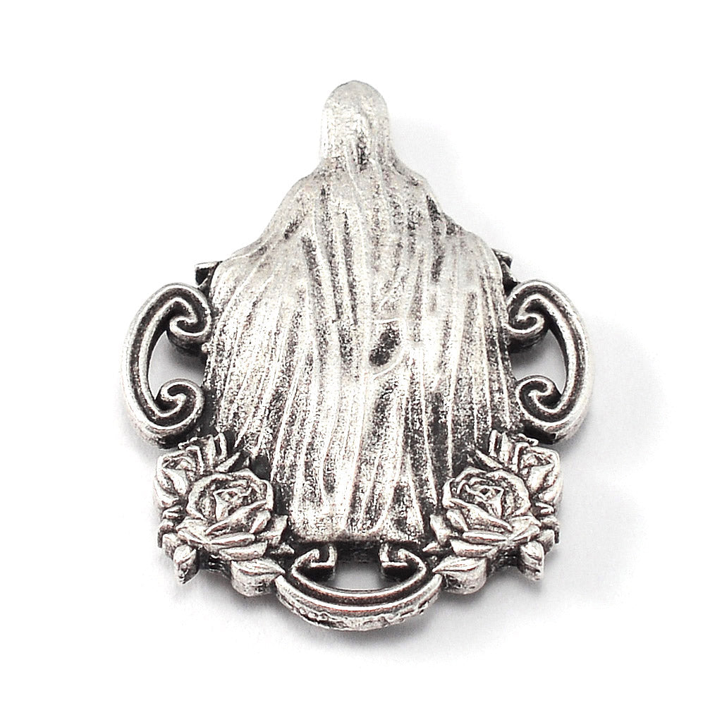 Handmade rosary in antique silver finish by Ghirelli Italy