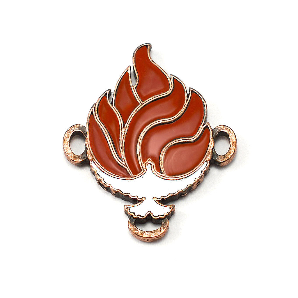 Rosary with faceted Bohemian glass beads pink and bronze