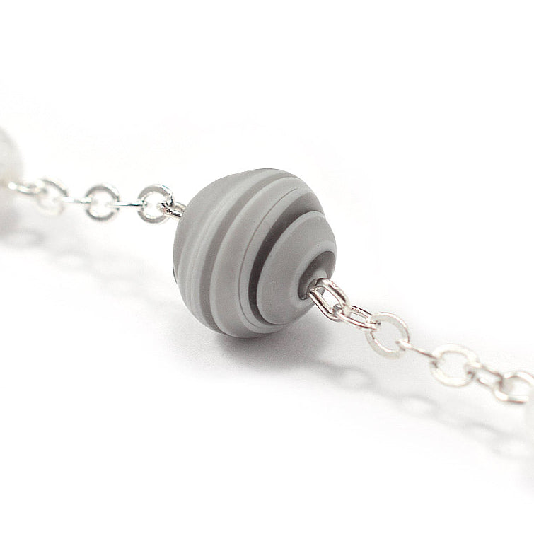 Rosario della Cappella Sistina in argento antico con perle in vero vetro di Murano