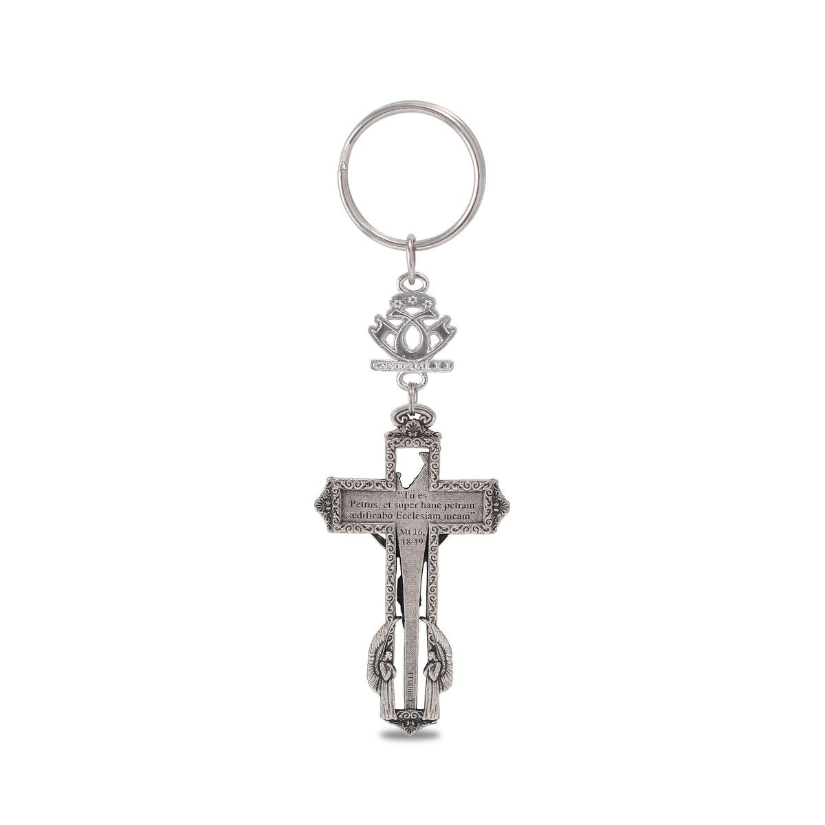 KEY CHAIN - TU ES PETRUS CRUCIFIX