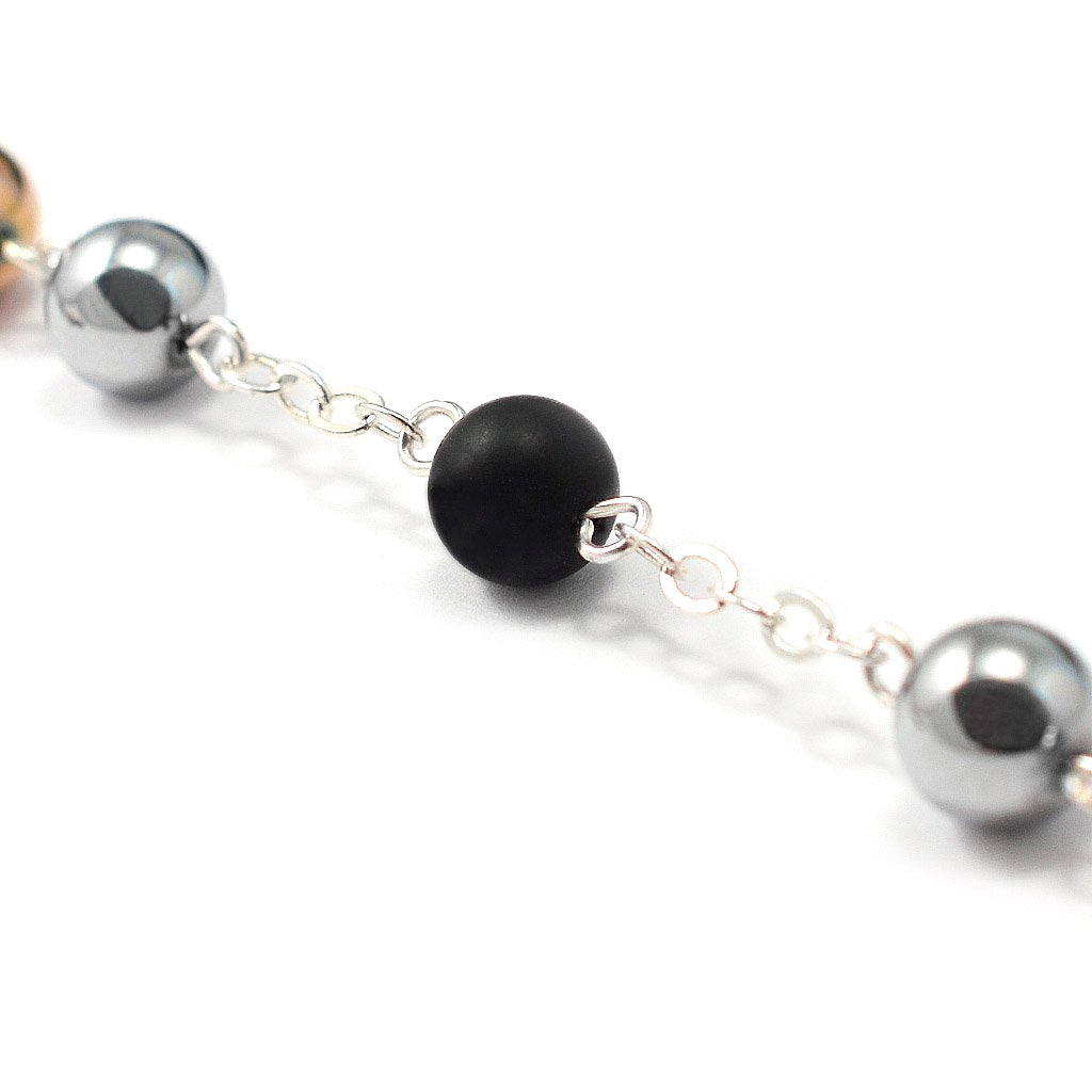 Rosary with silver and copper finish inspired by Saint Joseph